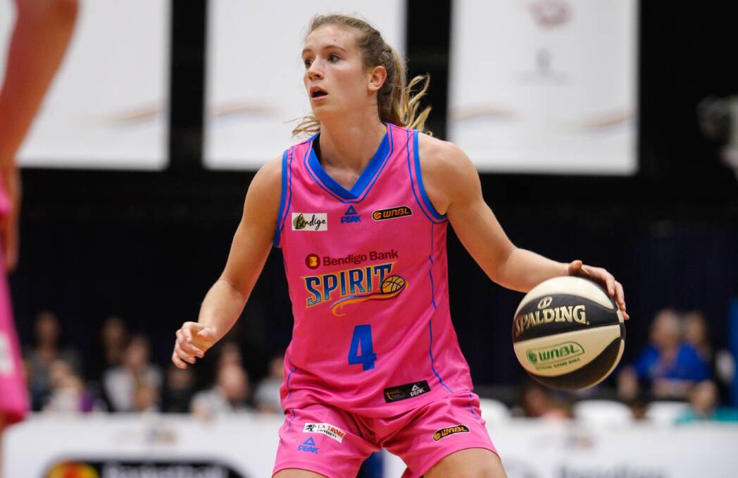FINDING HER FEET: Bendigo Spirit import Blake Dietrick is feeling more comfortable each game with the club. Picture: STEVE BLAKE, AKUNA PHOTOGRAPHY