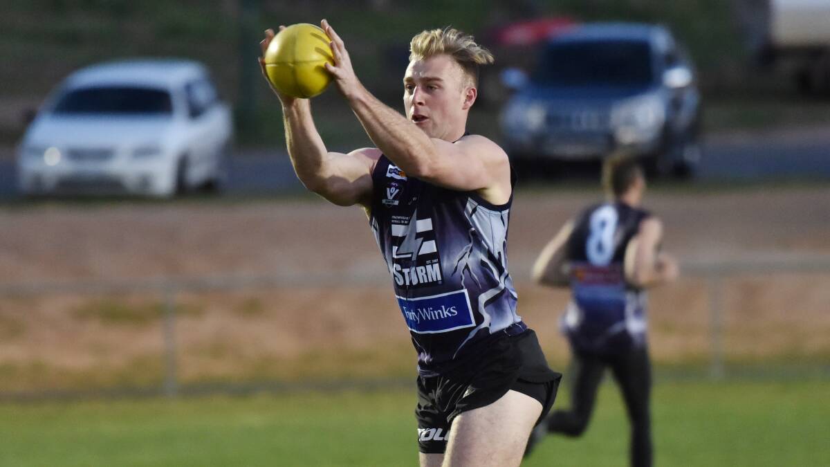 VALUABLE ADDITION: Recruit Hugh Robertson has provided the Storm with a strong-marking presence across half-forward this year. Picture: GLENN DANIELS