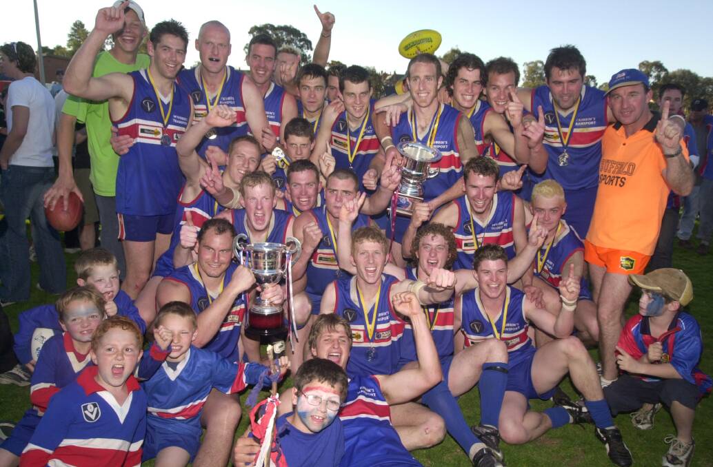 STAR-STUDDED: Gisborne's 2002 premiership team, which featured six players who would later be selected in the BFL's 2000s Team of the Decade.