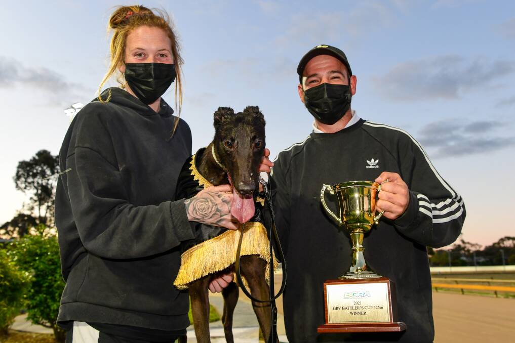 Korie Heinrich and Josh Formosa after Lembor won the Battlers Cup. Pictures: BLUESTREAM PICTURES