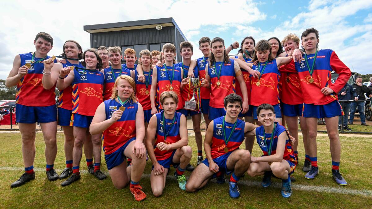 Marong's under-18 premiership team after defeating Bridgewater by 52 points. Picture by Darren Howe.