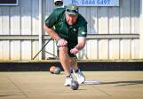 New Zealand representative Ali Forsyth bowls in the mixed pairs on Tuesday at Bendigo East. Picture by Darren Howe