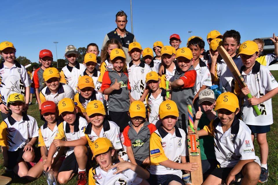 HOMECOMING: Xavier Crone gave plenty of tips to Strathfieldaye juniors at the club's clinic this week. Picture: CONTRIBUTED