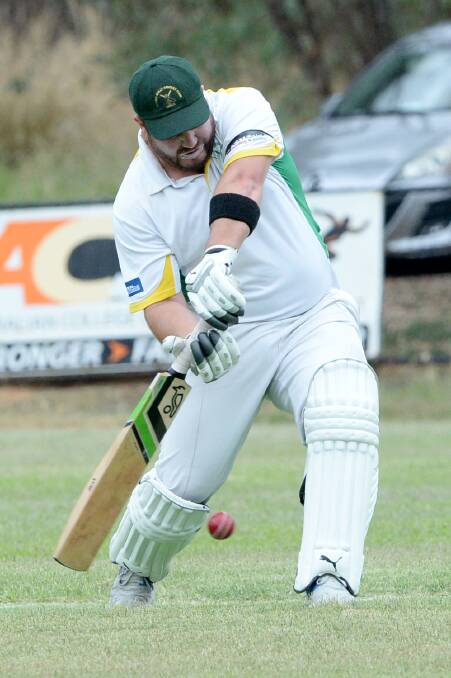 CRACK: Spring Gully opener Brannon Stanford hits the ball through the off-side during his innings of 36 off 54 balls against Sedgwick. Pictures: DARREN HOWE