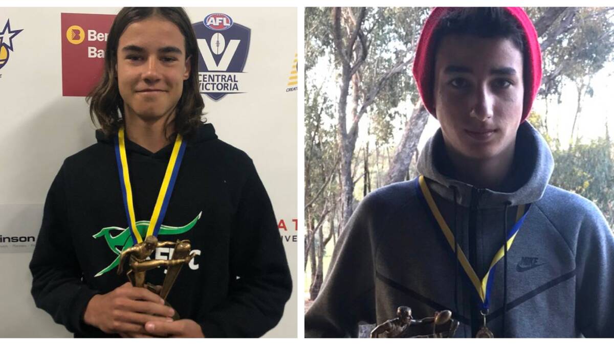 TOP SEASONS: Under-14 Reserves 1 winner, Ryan Savy of Kangaroo Flat, and Under-14 Reserves 2 winner, Seth Hoskin of South Bendigo.