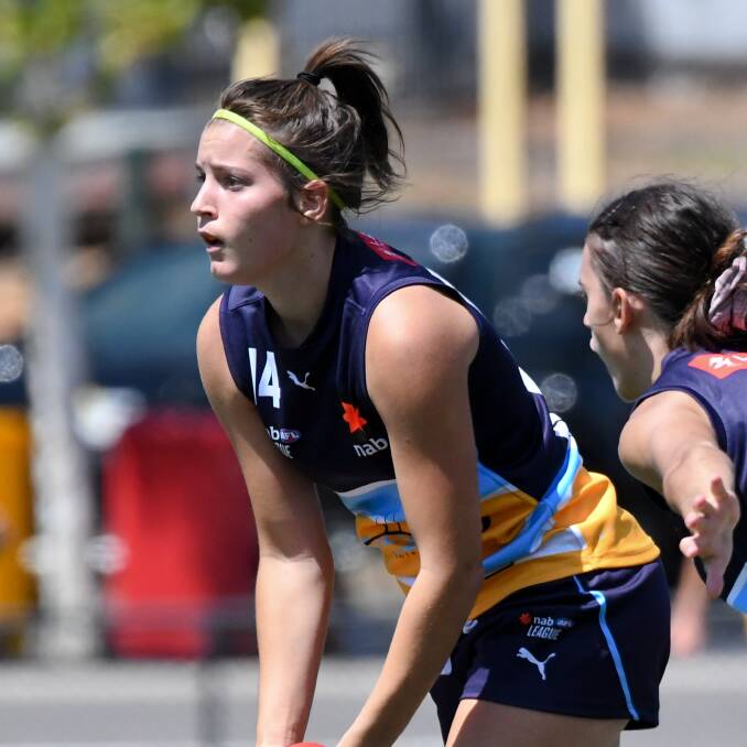 LEADER: Bendigo Pioneers co-captain Brooke Hards. The Pioneers were beaten by Sandringham by 44 points in round two on Saturday. Picture: NONI HYETT