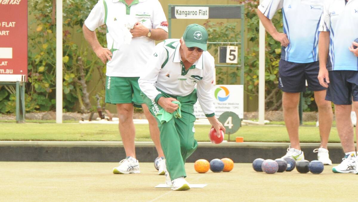 UP AND ABOUT: Kangaroo Flat's Lindsay Troy bowls in Saturday's 90-58 belting of Eaglehawk at home.