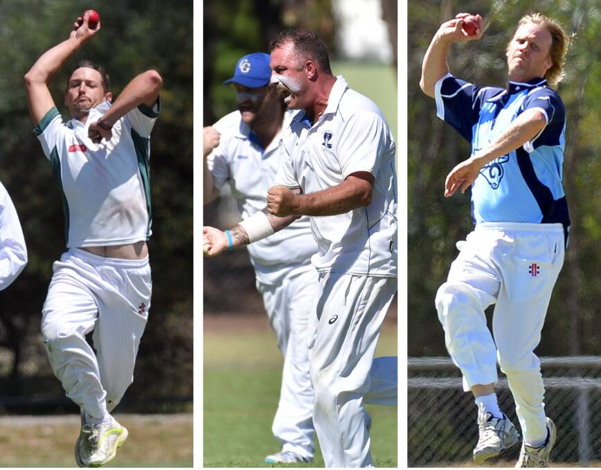 THE EVCA'S THREE LEADING DECADE WICKET-TAKERS: Simon Marwood (198), Brad Webster (185) and Scott McKenzie (155).