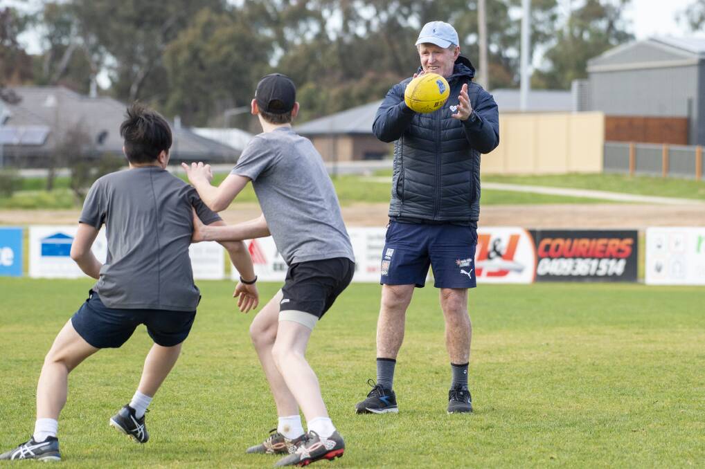 EXPERIENCED: Brendan McCartney takes day two of his Player Coach clinic at Strathfieldsaye on Tuesday. Picture: DARREN HOWE