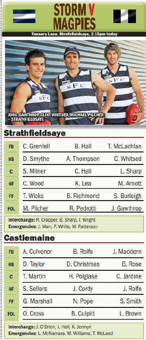 The teams for the Storm's inaugural game v Castlemaine in round one, 2009.