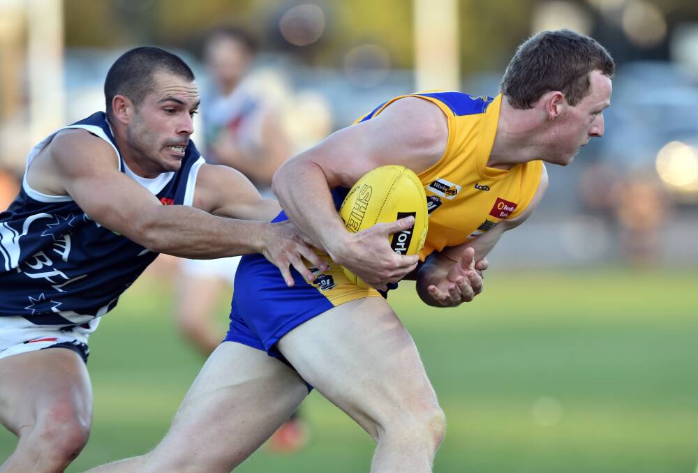 YOUNG GUN: Castlemaine's Kalan Huntly playing for the Bendigo league against Ballarat at the QEO earlier this year. Picture: GLENN DANIELS