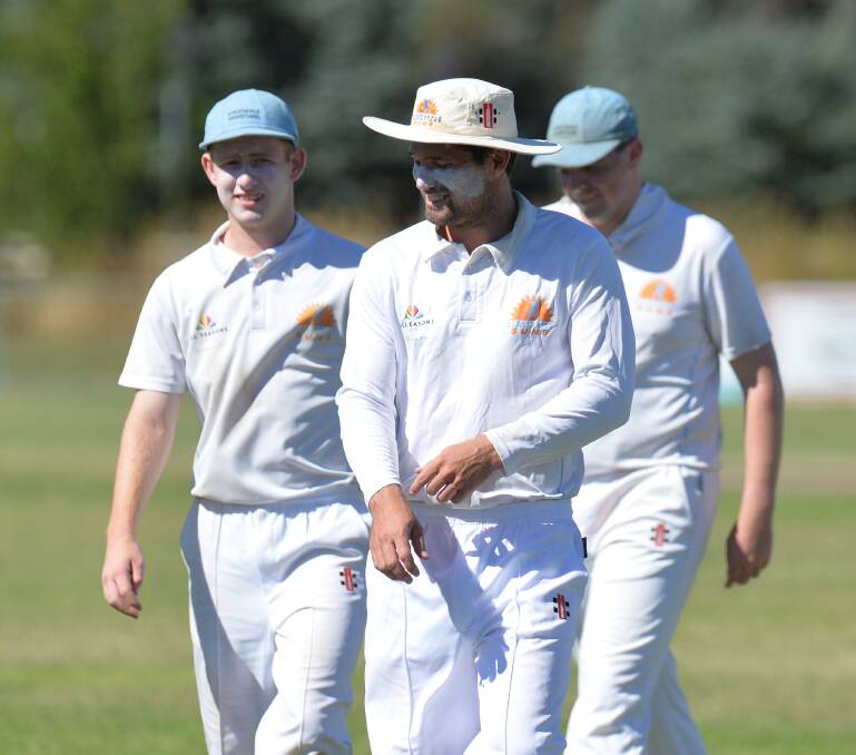 ALMOST A PERFECT 10: Strathdale-Maristians' Cameron Taylor leaves the field after his nine-wicket haul against Strathfieldsaye in January, 2017. Picture: GLENN DANIELS