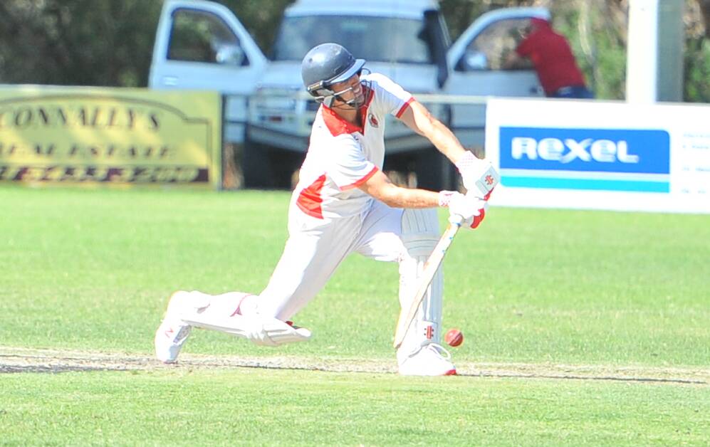 James Harney made an unbeaten 36 for Elmore in Saturday's NUCA grand final. Picture: LUKE WEST
