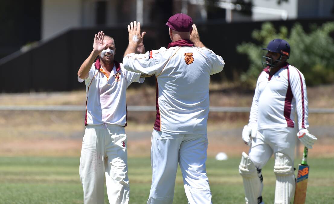 GOT HIM: Dallas Gill celebrates one of the two wickets he took for Maiden Gully against West Bendigo at Ken Wust Oval on Saturday. Pictures: GLENN DANIELS
