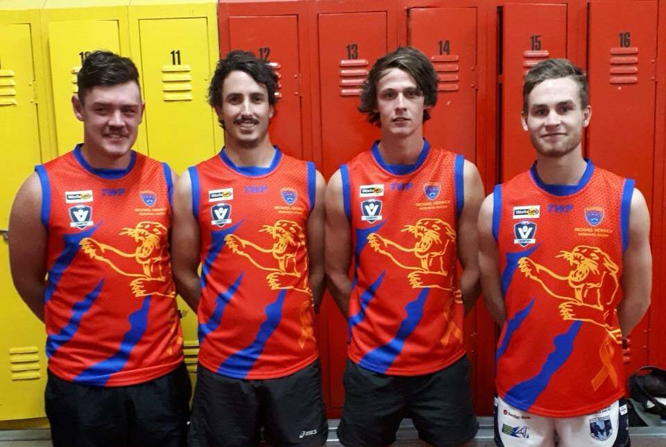 FRESH LOOK: Marong's jumpers for the Michael Herrick Memorial Game. Picture: MARONG FNC FACEBOOK