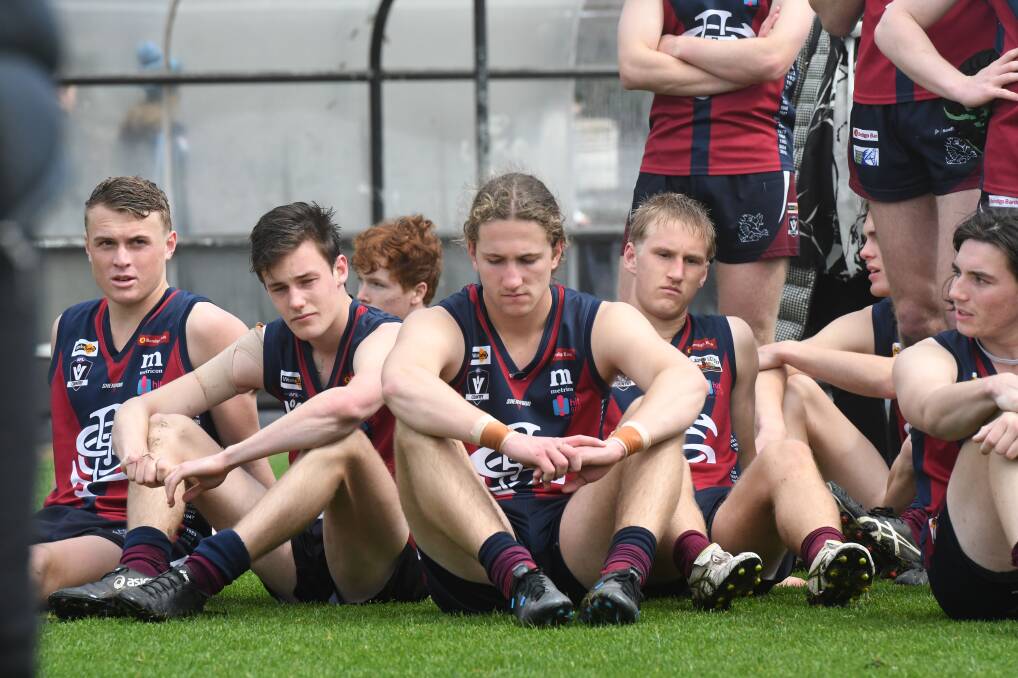DISAPPOINTED DRAGONS: Sandhurst lost its fourth-consecutive under-18 grand final, going down to Kangaroo Flat, 10.11 (71) to 6.8 (44).