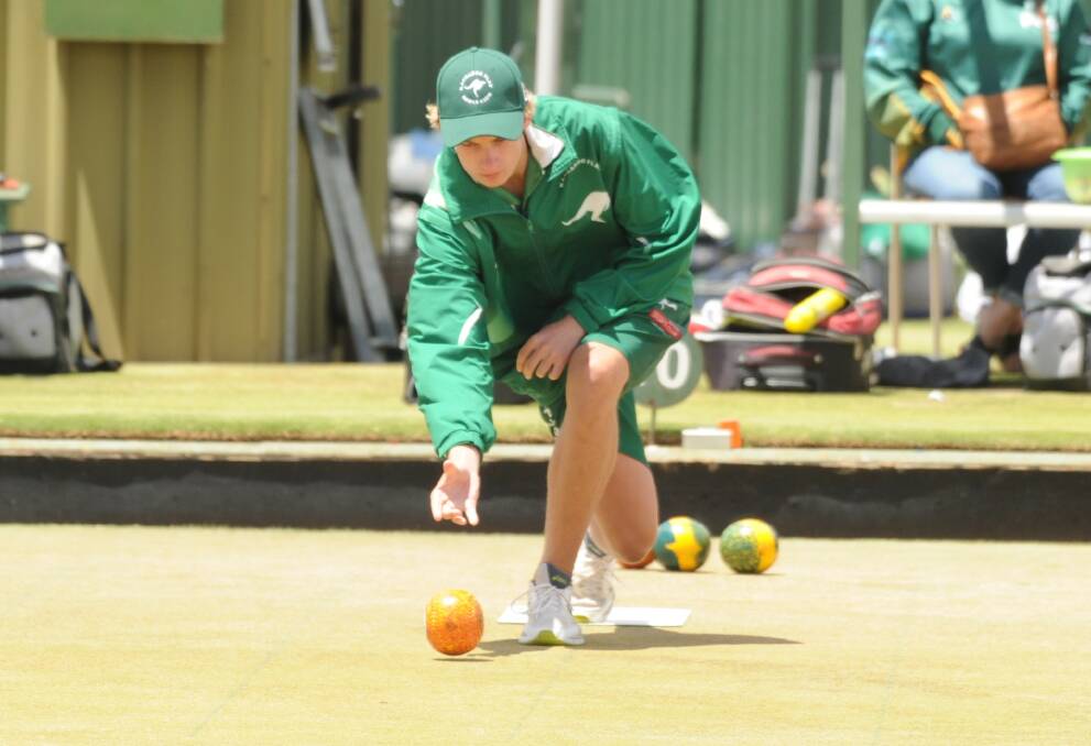 BIG WEEK: Kangaroo Flat skipper Cameron Keenan was back on the green after winning the under-18 boys pairs at the State Championships on Friday.