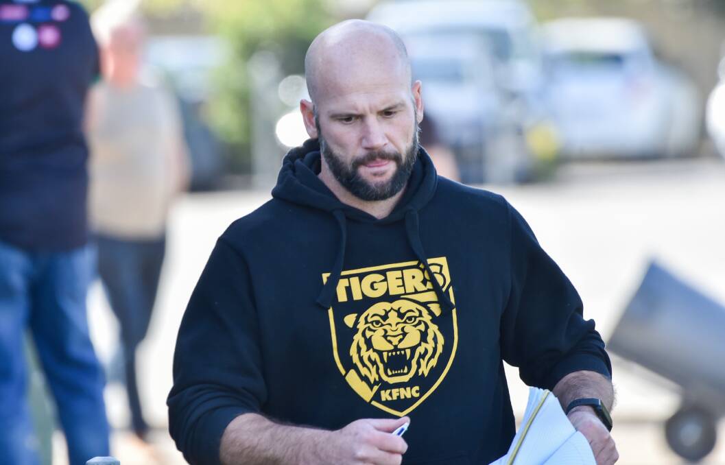SEEKING CONSISTENCY: New Kyneton coach Paul Chapman. The Tigers, who are 2-2, are still striving to put together a four-quarter performance. Picture: DARREN HOWE