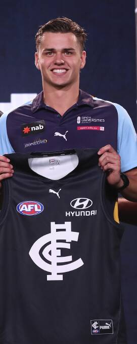 NEW BLUE: Brodie Kemp, who was taken at Pick 17, is joining fellow former Bendigo Pioneers Paddy Dow and Lochie O'Brien at Carlton. Picture: GETTY IMAGES