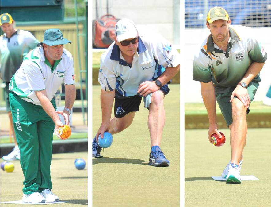 FINALS LIFELINE UP FOR GRABS: Skippers David Keenan (Kangaroo Flat), Darren Burgess (Eaglehawk) and Mitch Sidebottom (South Bendigo). All three teams are still a chance of finishing in the top two of BBD weekend pennant. Pictures: LUKE WEST