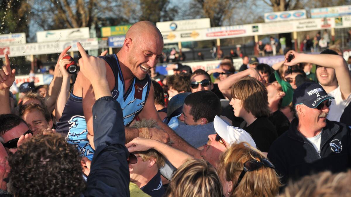 BEST ON GROUND: Eaglehawk's Damien Lock earned the Nalder Medal for his stellar performance in the 2008 grand final. Lock first played with the Hawks in 1988.