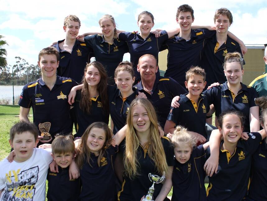 YOUNG TALENT: Current members of the Bendigo Hawks Aquatic Club, coached by James Sherlock. The club is celebrating its centenary this weekend.
