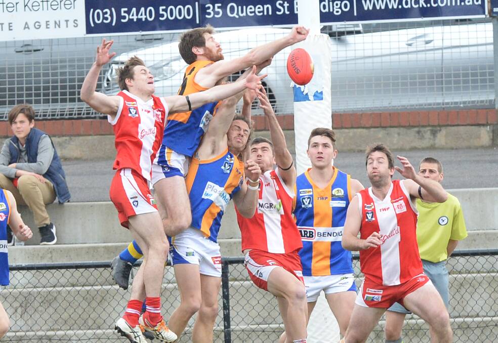 Golden Square beat South Bendigo at the QEO. Picture: DARREN HOWE