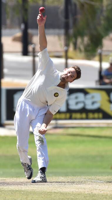 ECONOMICAL: Bendigo spinner Liam Evans finished with 2-28 off 22 overs, including nine maidens, against Eaglehawk. The Hawks reached 9-209.