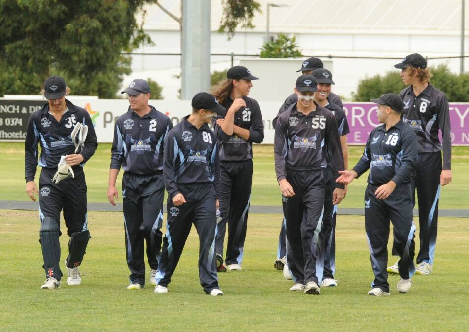JOB WELL DONE: Eaglehawk players leave the field after bowling White Hills out for just 34 on Saturday at Canterbury Park. Picture: LUKE WEST