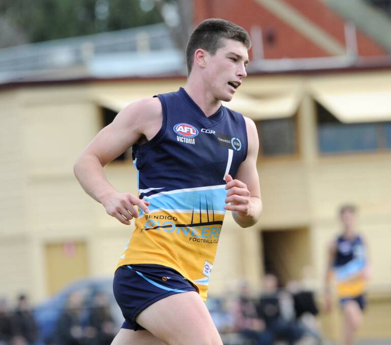 FLASHBACK: Joe Atley playing with the Bendigo Pioneers in 2016. He has since spent four years on Port Adelaide's list and has now signed with Essendon's VFL team for 2021 in the hope of getting another AFL chance.