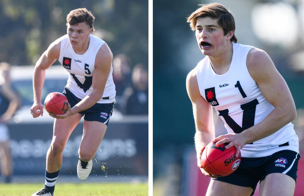Cooper Hamilton and Sam Conforti playing for Vic Country on Friday. Picture: MORGAN HANCOCK