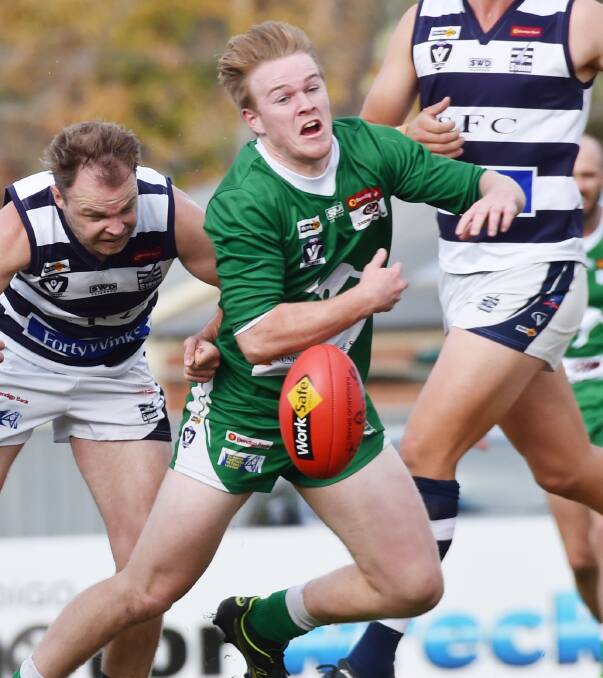 HEADED TO THE BLUES: Midfielder Liam Collins is on the move from Kangaroo Flat to Mount Pleasant. Collins was the Roos' best and fairest in 2018 and co-captained the Bendigo Pioneers in 2015. Picture: DARREN HOWE