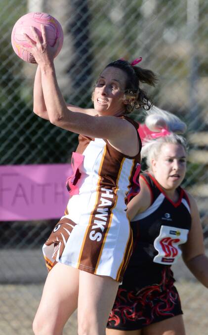Huntly's Kym Bell. The Hawks are all square at 4-4 and sitting fifth.