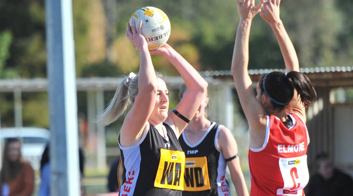 MUST-WIN GAME: Leitchville-Gunbower's Victoria Weaver. The seventh-placed Bombers host Elmore in the HDFNL on Saturday. Picture: LUKE WEST
