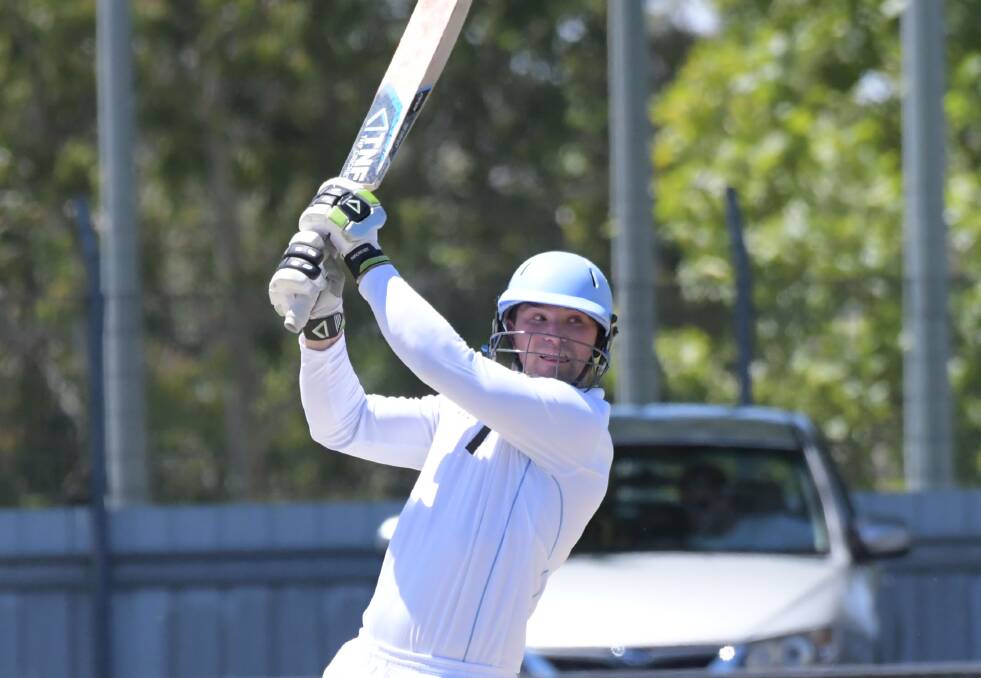 CUT SHOT: Strathdale-Maristians' opener Cameron Taylor during his innings of 15 on Saturday.