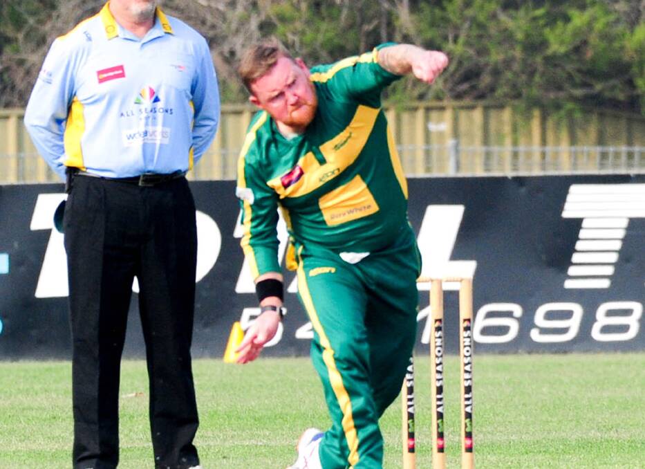 DESTROYER: Matt Dwyer bowls for Kangaroo Flat against White Hills on Tuesday night. Dwyer took 3-9 off two overs. The Roos are headed for the T20 grand final next week against Huntly-North Epsom. Pictures: BRENDAN McCARTHY