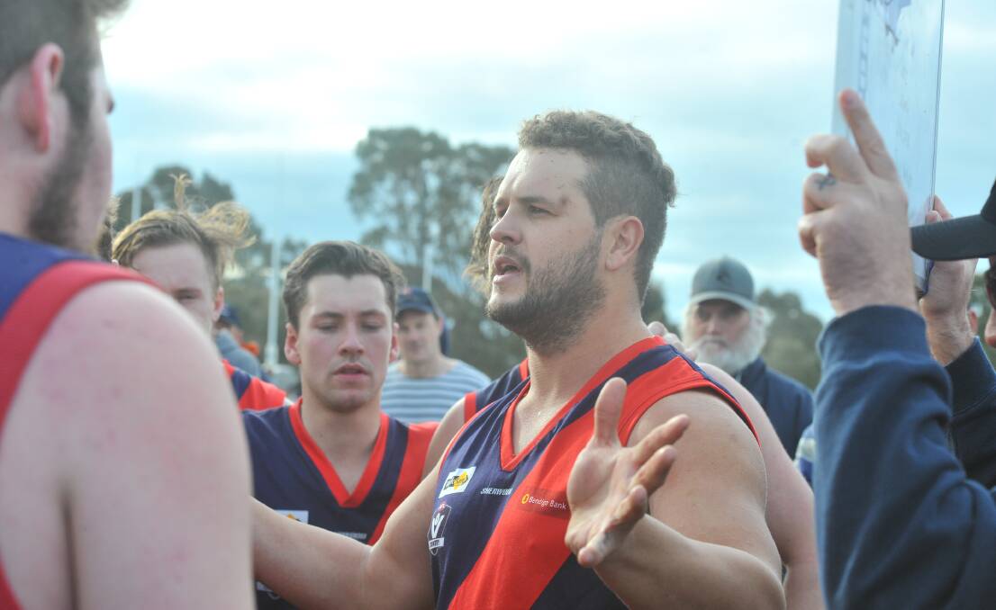 INSTRUCTIONS: Calivil United coach Anthony Dennis. The Demons are chasing their first premiership since 2008 on Saturday against Bridgewater. Picture: KIERAN ILES