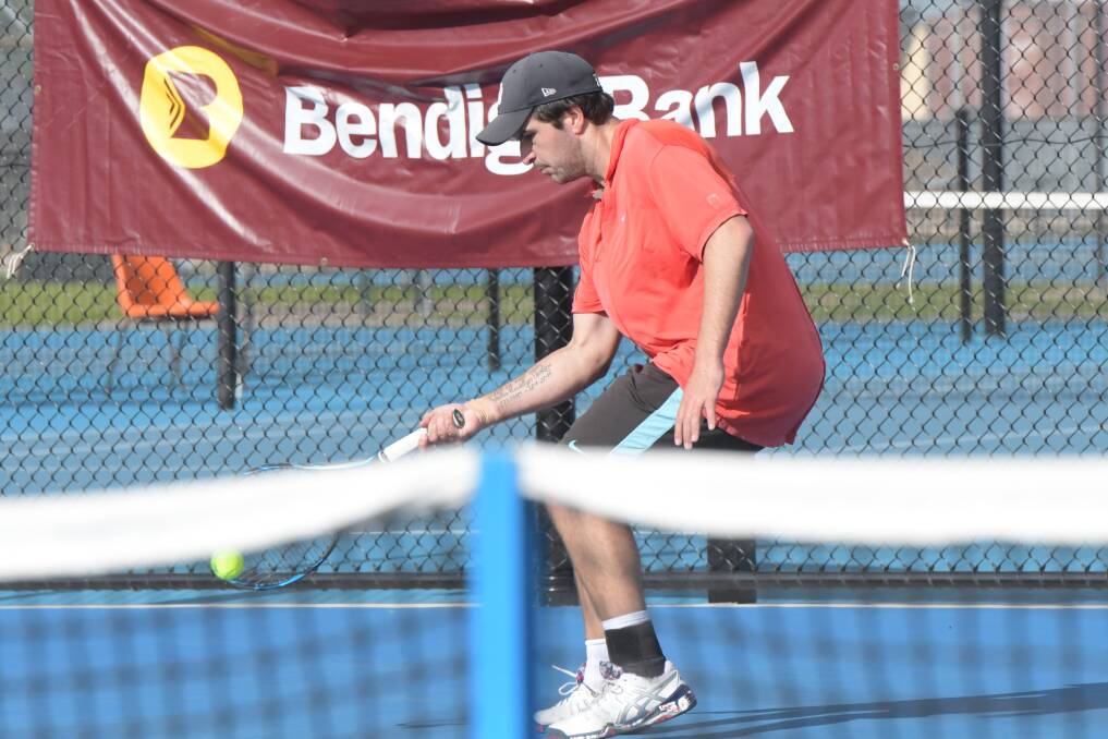 VICTORIOUS: Adam Lasky defeated Josh Charlton in the men's singles final at the Bendigo Tennis Complex on Friday. Picture: NONI HYETT