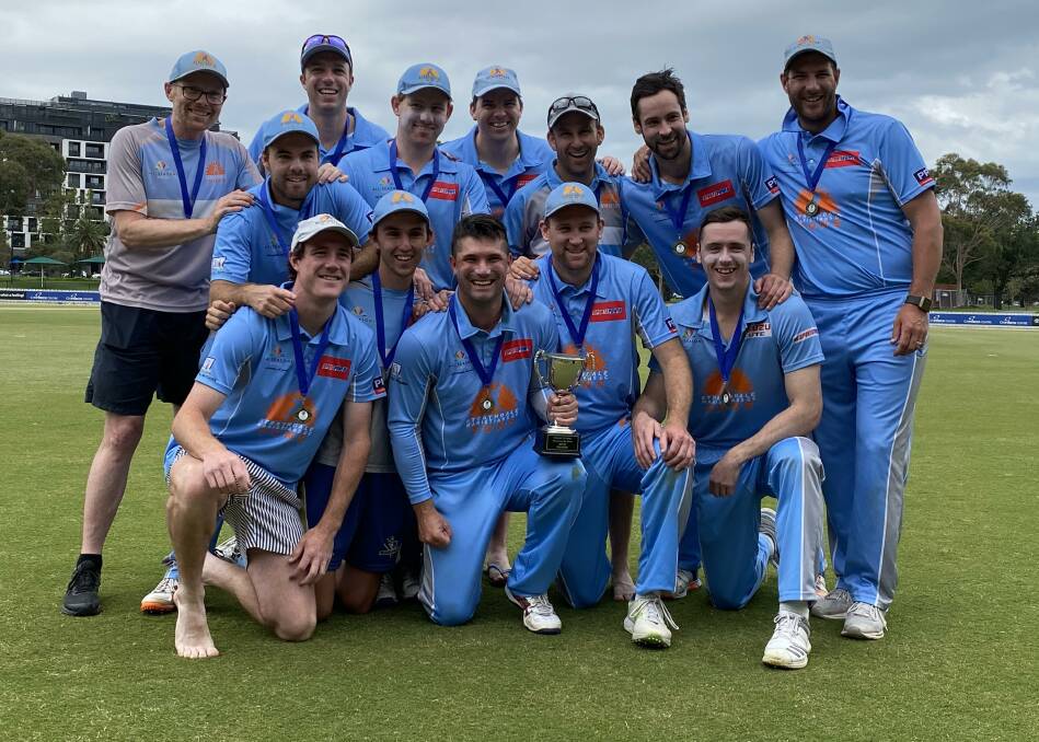 VICTORIOUS: Strathdale-Maristians after winning Cricket Victoria's Regional Big Bash title at the Junction Oval on Sunday. Picture: LUKE WEST