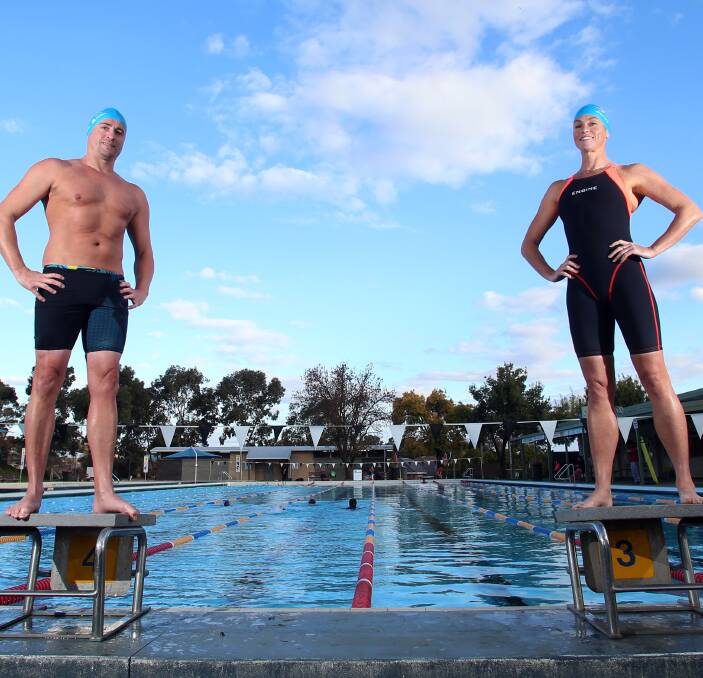 HARD WORK PAYS OFF: Bendigo's Dean Shard and Cindy Nicholls won six medals each at the recent 41st Australian Masters National Swimming Championships held in Melbourne. Picture: GLENN DANIELS