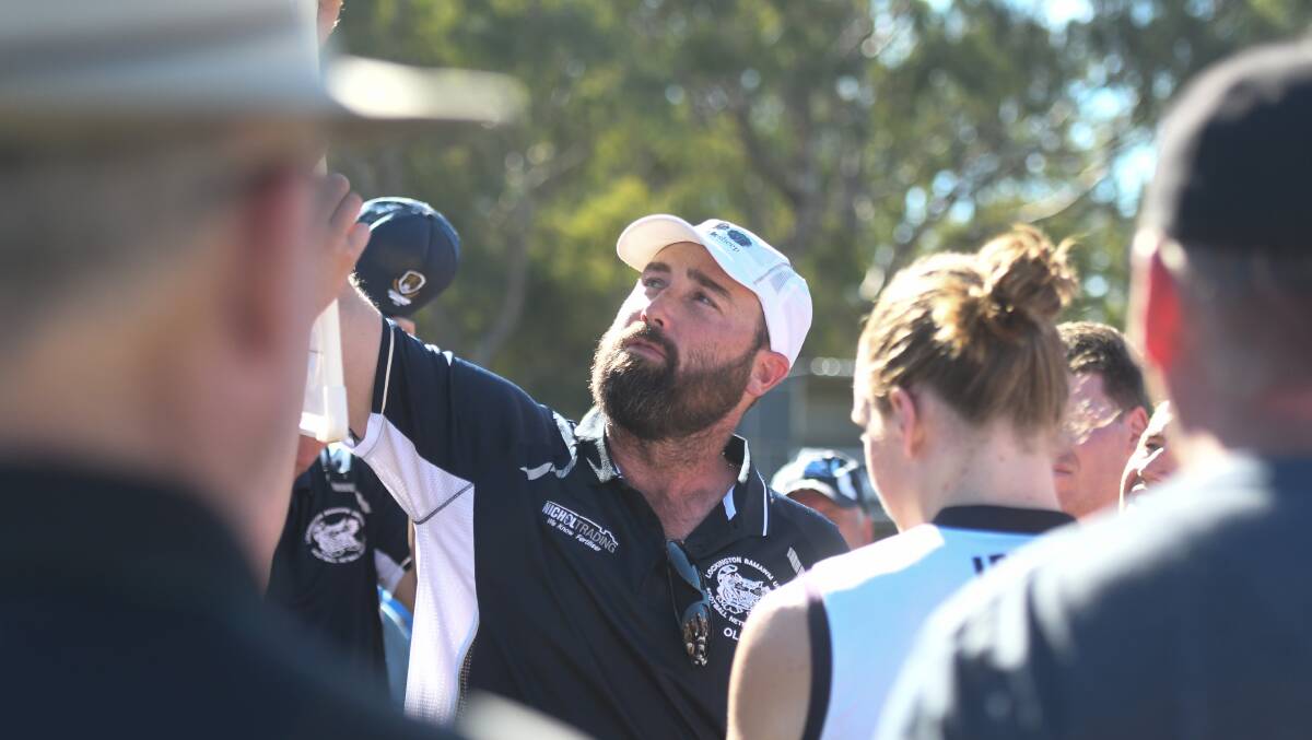 IMPROVERS: Lockington-Bamawm United coach Kahl Oliver. The Cats are on track to return to the finals for the first time since 2014. Picture: ADAM BOURKE