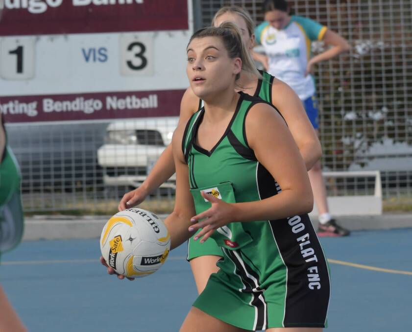 IN THE MIX: Kangaroo Flat centre Chelsea Sartori. The fourth-placed Roos are the No.1 ranked defensive team after nine rounds. Picture: NONI HYETT