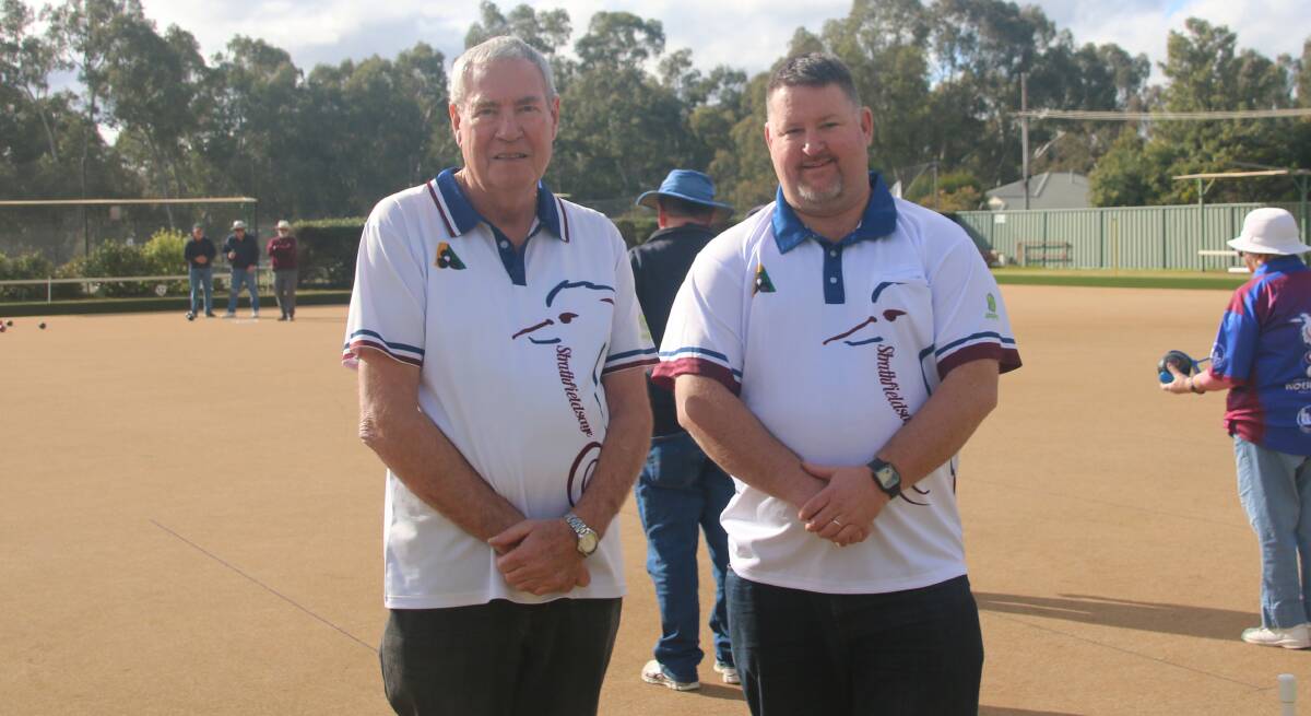 APPOINTMENT: Strathfieldsaye Bowls Club president Adrian Morris and new director of coaching Marc Smith.