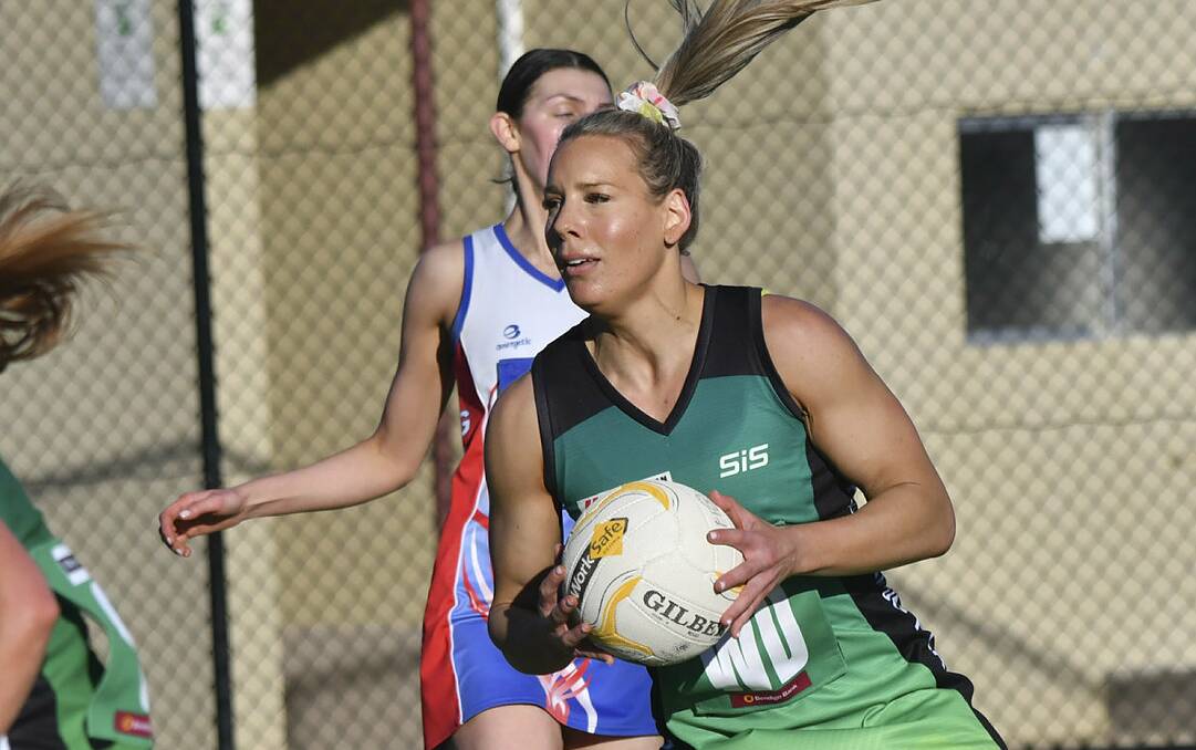 PACE-SETTERS: Kangaroo Flat's Ingrid Hopkins. The Roos finished on top of the BFNL's A grade ladder this year with 10 wins and a draw from 11 games played.