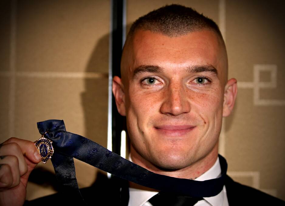 QUESTION 12: How many best-on-grounds was Richmond's Dustin Martin awarded in his record Brownlow Medal tally of 36 votes?
