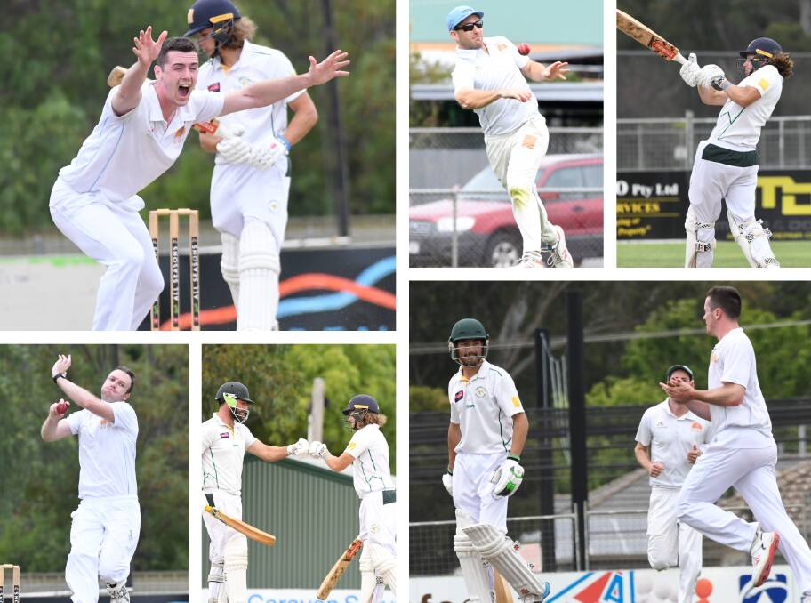 SUNS TOO GOOD: Action from the weekend's BDCA clash at Dower Park where Strathdale-Maristians beat Kangaroo Flat by 40 runs. Pictures: NONI HYETT