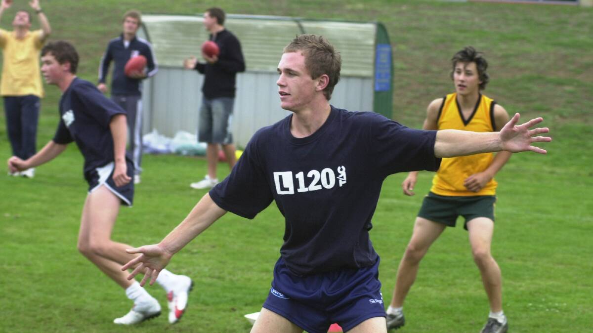 Joel Selwood at Bendigo Pioneers training in 2005.
