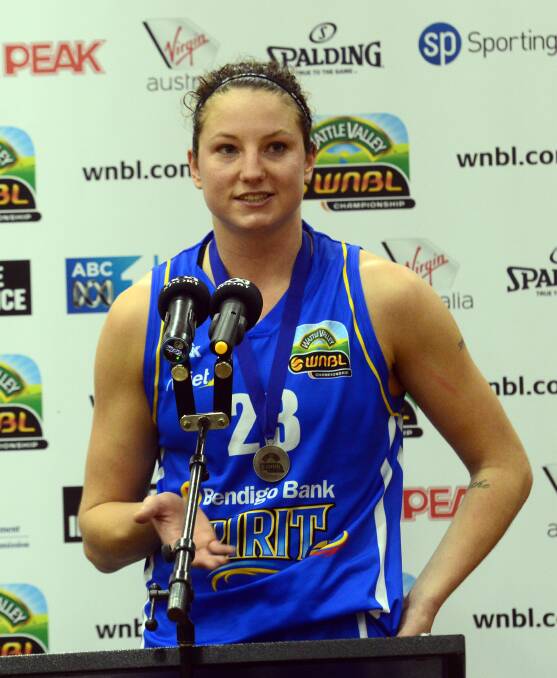 Kelsey Griffin after winning the 2013-14 grand final MVP with the Bendigo Spirit.