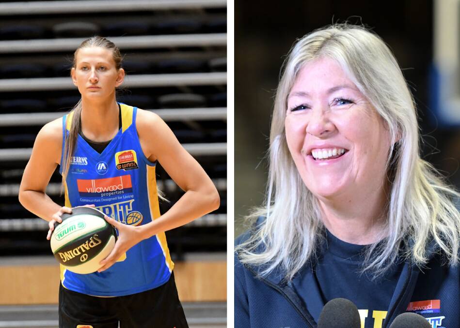 NOT LONG TO GO NOW: Bendigo Spirit's Carley Ernst and coach Tracy York. Bendigo's first game of the upcoming WNBL season will be on Thursday, November 12, against the Southside Flyers in Townsville. This will be both Ernst and York's second season with the club. Pictures: NONI HYETT