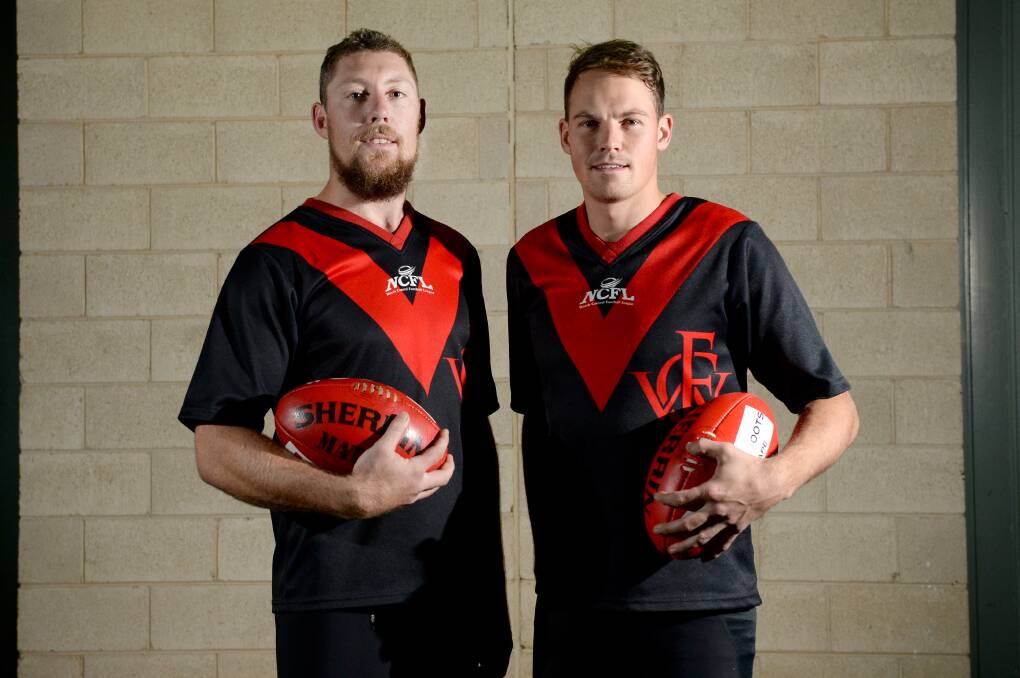 SHARPSHOOTERS: Wedderburn's Sam Barnes is at No.1 and Brady Herdman at No.11 on the NCFL list of leading goalkickers between 2012 and 2019.